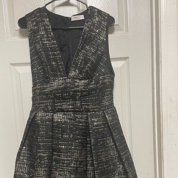 Bailey 44 Metallic Fit & Flare Cocktail Black Dress - Picture 1 of 4